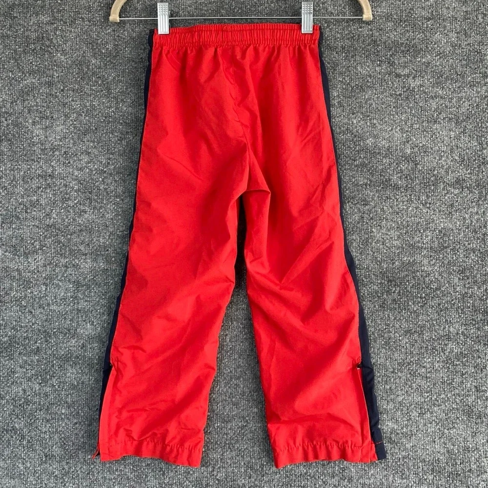 OSHKOSH B'GOSH KIDS RED PANTS BLUE PANEL SIDE STRIPES OUTDOOR GORPCORE